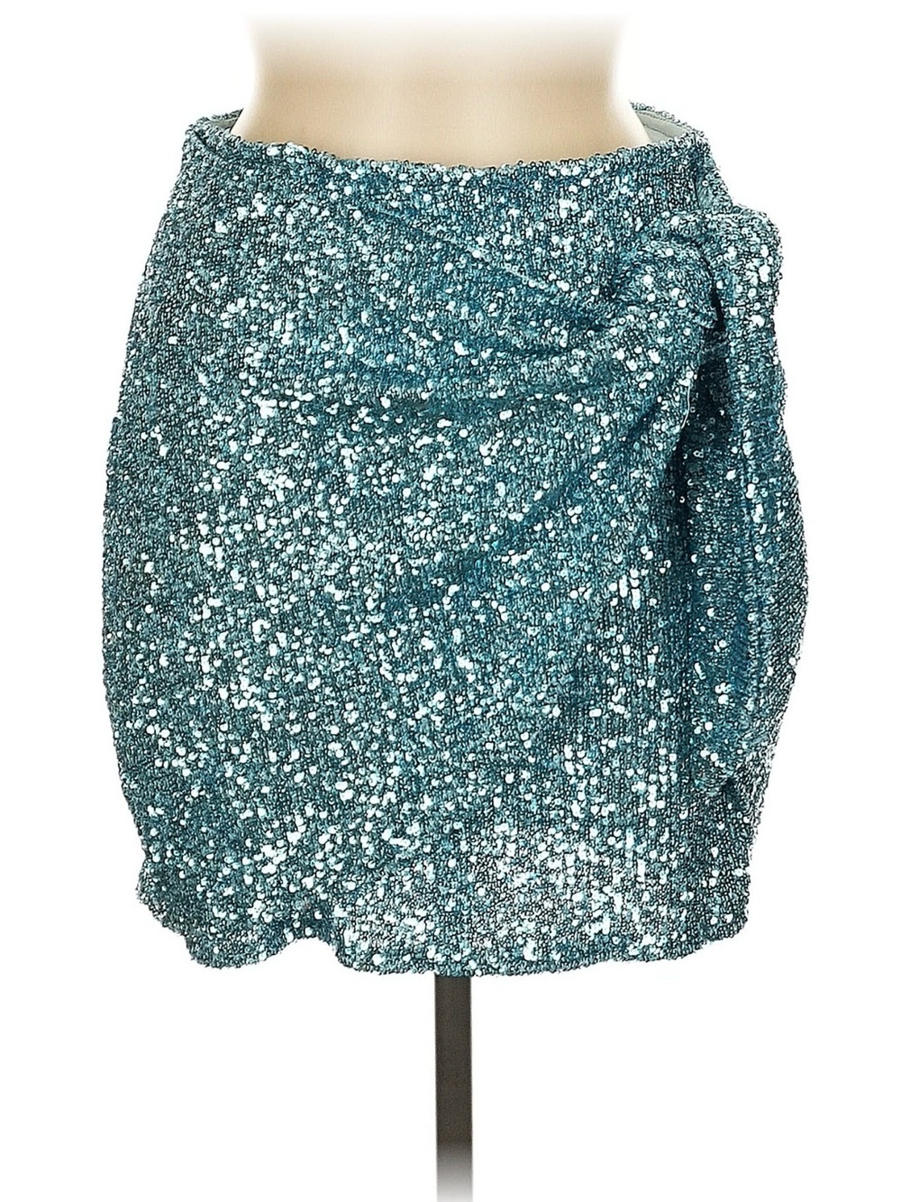 Show Me Your MuMu Teal Sequin Mini Skirt